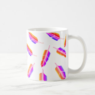 Rainbow Feather Mönster Kaffemugg