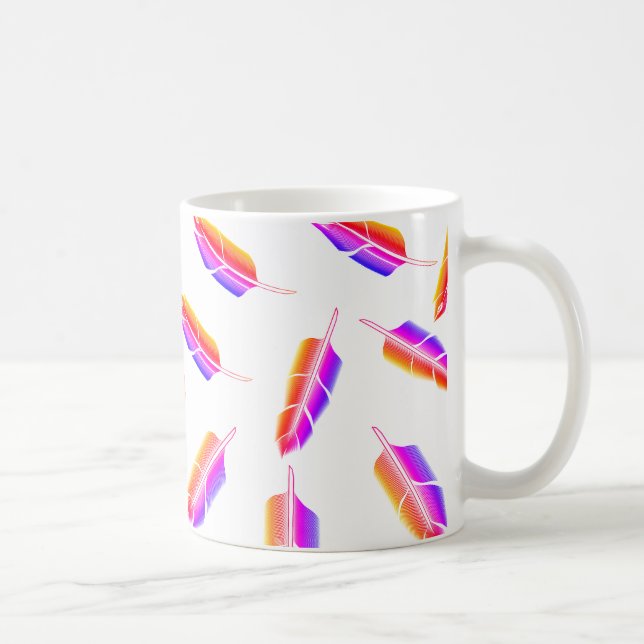Rainbow Feather Mönster Kaffemugg (Höger)