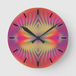 Rainbow Feathers Acrylic Wall Clock Rund Klocka
