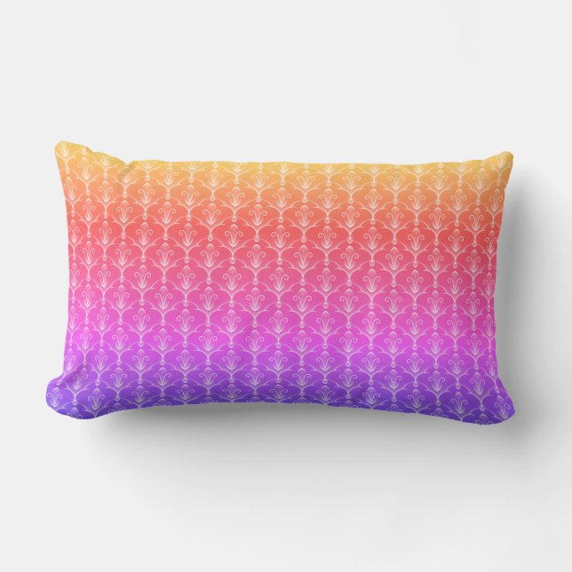 Rainbow Feur-de-lis Mönster Pillow Lumbarkudde (Framsida)