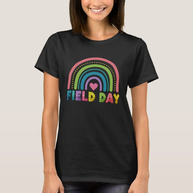 Rainbow Field Day Last Day Of School Students Teac T Shirt (Framsida)