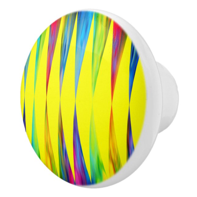 [Rainbow Fiesta] Harlequin Geometric Bright Gult Knopp (Höger)