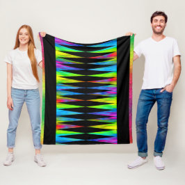 [Rainbow Fiesta] Harlequin Geometric Modern Black Fleecefilt