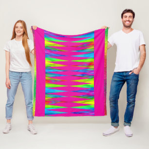 [Rainbow Fiesta] Harlequin Geometric Shock rosa Fleecefilt