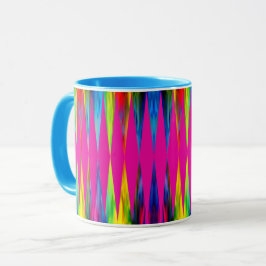 [Rainbow Fiesta] Harlequin Geometric Shock rosa Mugg