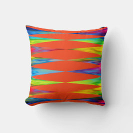 [Rainbow Fiesta] Harlequin Geometrisk Eldig Orange Kudde