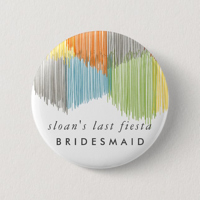 Rainbow Fiesta Modern Fringe Bridesmaid Knapp (Framsida)