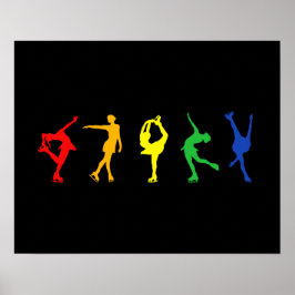 Rainbow Figur Skater Poster