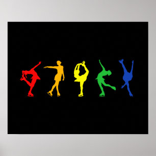 Rainbow Figur Skater Poster