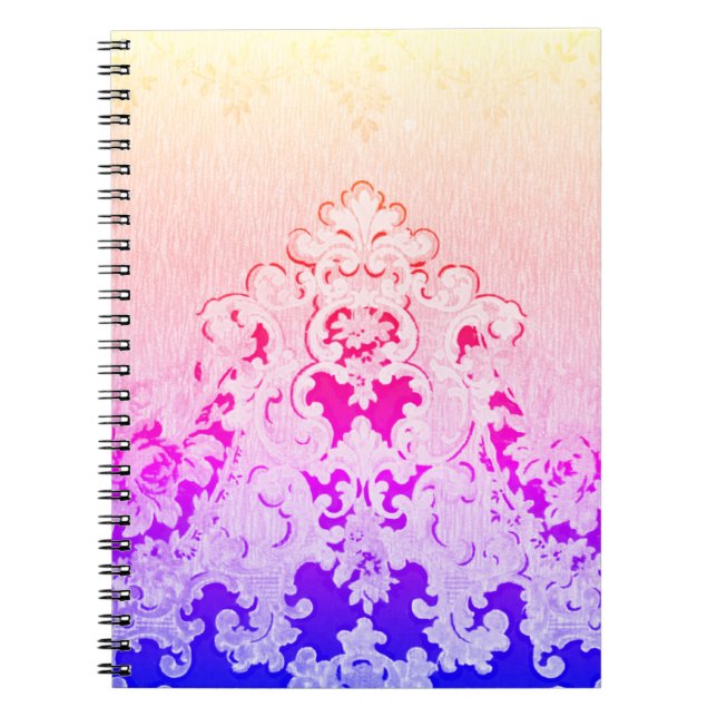 Rainbow Finare Flourish Colorful Elegant Notebook Anteckningsbok (Framsidan)