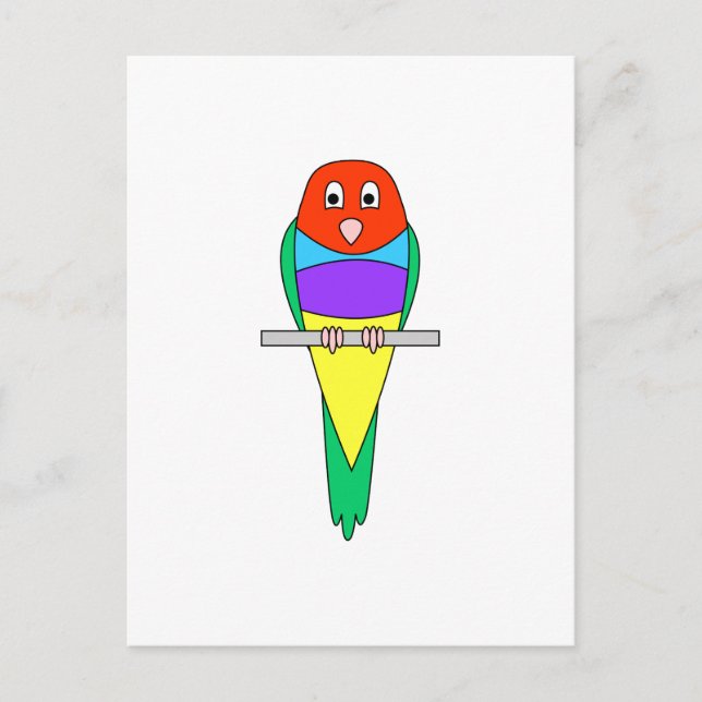 Rainbow Finch Bird. Färgfull Gouldian. Vykort (Framsida)