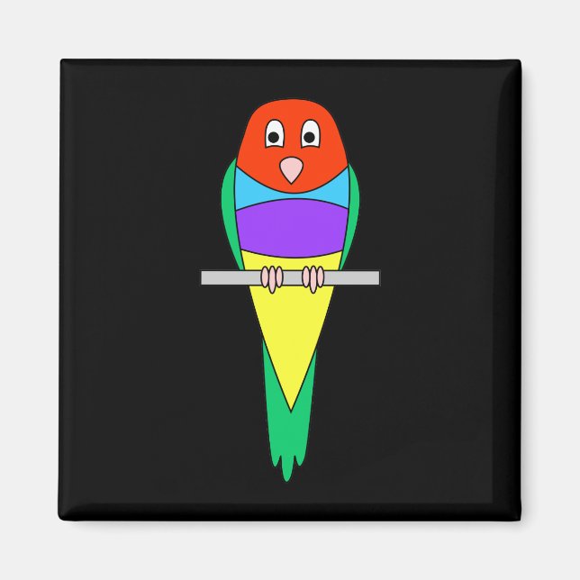 Rainbow Finch Bird. Gouldian Finch. Magnet (Framsidan)