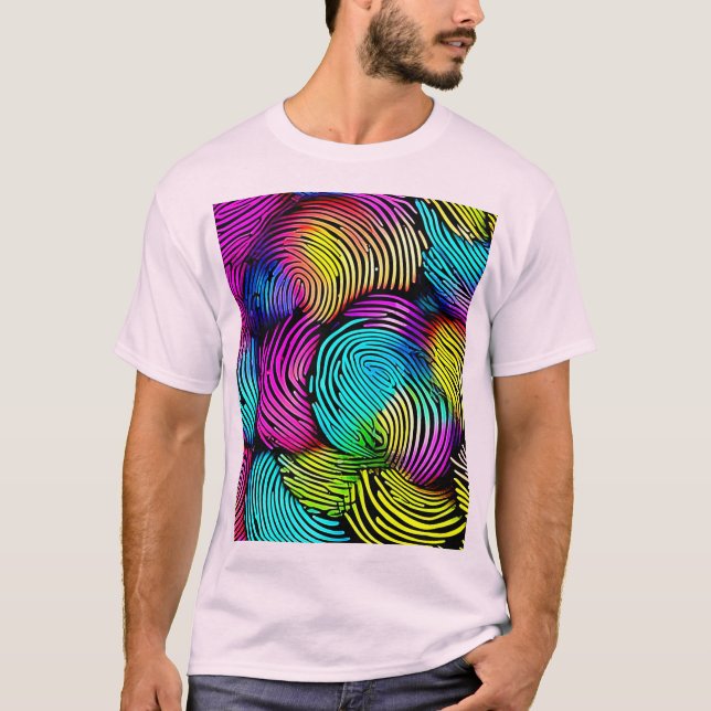 Rainbow Fingerprint Dreams T Shirt (Framsida)