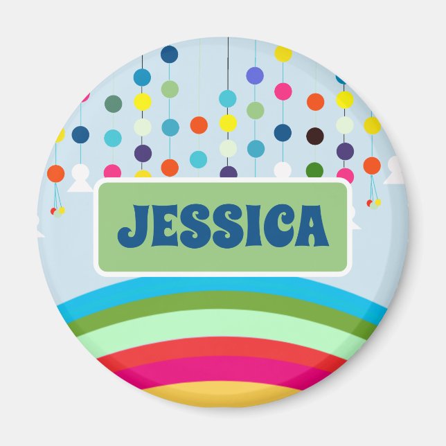 Rainbow Firande Namn bricka Magnet (Framsidan)