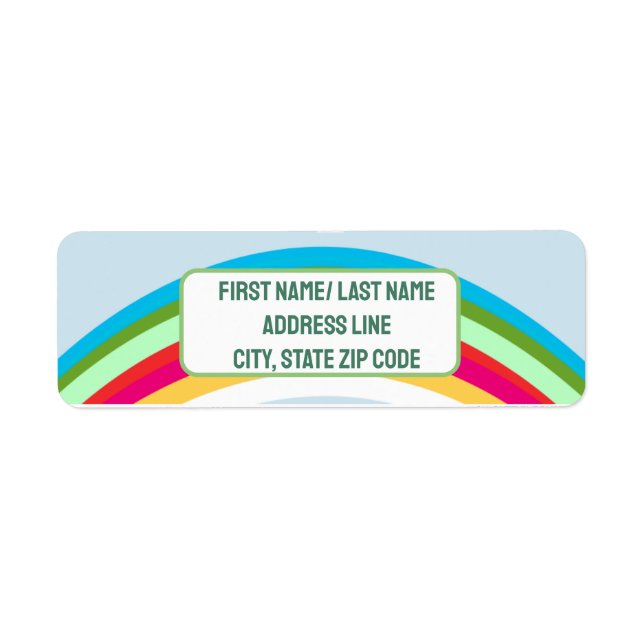 Rainbow Firande Namn bricka Returadress Etikett (Framsidan)