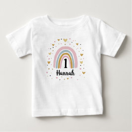 Rainbow First Birthday Baby Shirt One Year Old T
