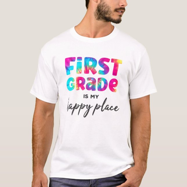 Rainbow First Klass Lacher Tie Dye 1st Klass Teac T Shirt (Framsida)