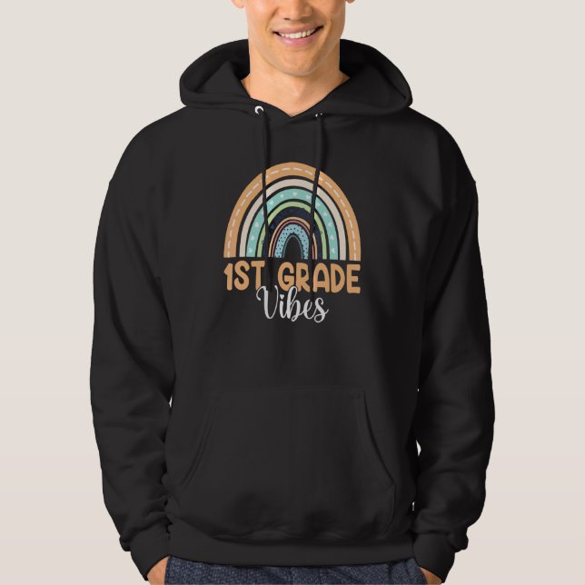 Rainbow First Klass Vibes 1st Klass Lacher Back T Hoodie (Framsida)