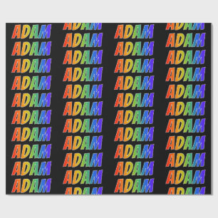 Rainbow First Namn ’ADAM’; Roligt & färgstark Presentpapper