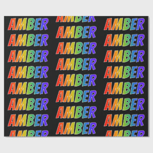 Rainbow First Namn ’AMBER’; Roligt & färgstark Presentpapper