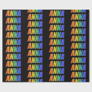 Rainbow First Namn ’ANNA’; Roligt & färgstark Presentpapper