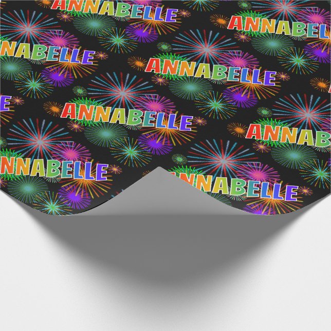 Rainbow First Namn ’ANNABELLE’ + Fireworks Presentpapper (Hörn)