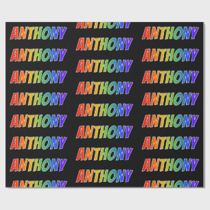 Rainbow First Namn ’ANTHONY’; Roligt & färgstark Presentpapper