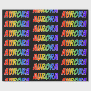 Rainbow First Namn "AURORA"; Roligt och färgstark Presentpapper