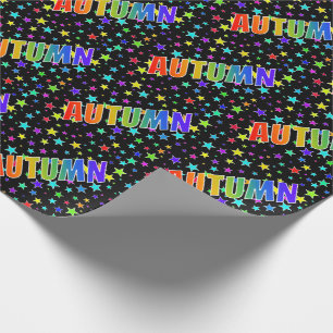 Rainbow First Namn "AUTUMN" + Stars Presentpapper