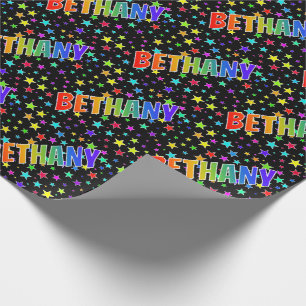Rainbow First Namn ’BETHANY’ + Stars Presentpapper