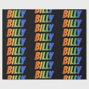 Rainbow First Namn "BILLY"; Roligt & färgstark Presentpapper