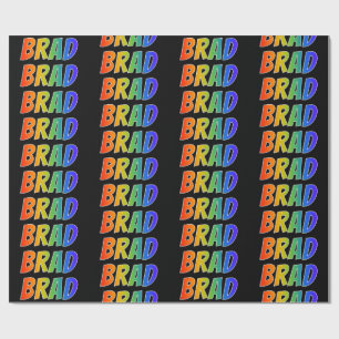 Rainbow First Namn ’BRAD’; Roligt & färgstark Presentpapper