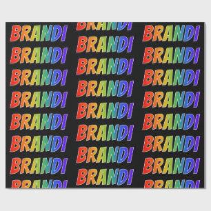 Rainbow First Namn ’BRANDI’; Roligt & färgstark Presentpapper