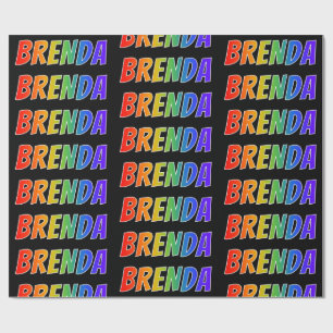 Rainbow First Namn ’BRENDA’; Roligt & färgstark Presentpapper