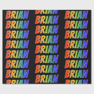 Rainbow First Namn ’BRIAN’; Roligt & färgstark Presentpapper