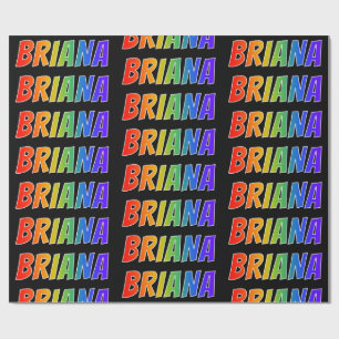 Rainbow First Namn ’BRIANA’; Roligt & färgstark Presentpapper