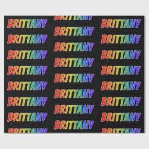 Rainbow First Namn ’BRITTANY’; Roligt & färgstark Presentpapper