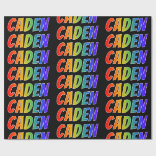 Rainbow First Namn ’CADEN’; Roligt & färgstark Presentpapper