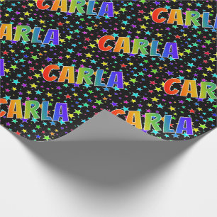 Rainbow First Namn ’CARLA’ + Stars Presentpapper