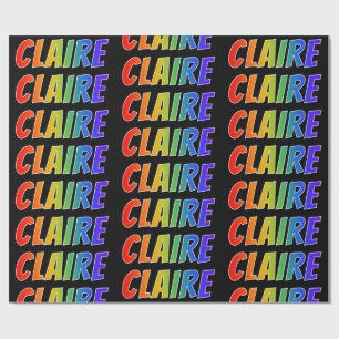 Rainbow First Namn ’CLAIRE’; Roligt & färgstark Presentpapper