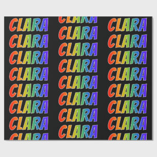 Rainbow First Namn ’CLARA’; Roligt & färgstark Presentpapper