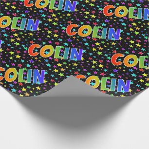 Rainbow First Namn ’COLIN’ + Stars Presentpapper