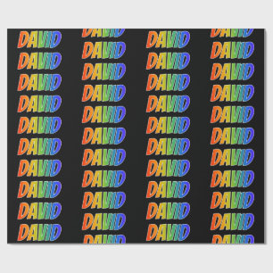 Rainbow First Namn ’DAVID’; Roligt & färgstark Presentpapper