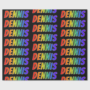 Rainbow First Namn ’DENNIS’; Roligt & färgstark Presentpapper