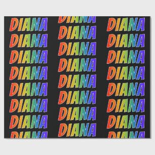 Rainbow First Namn ’DIANA’; Roligt & färgstark Presentpapper