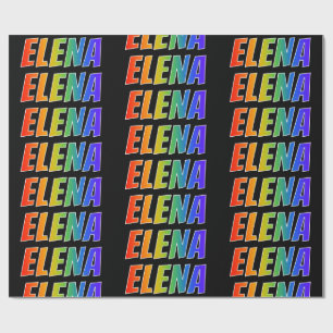 Rainbow First Namn ’ELENA’; Roligt & färgstark Presentpapper