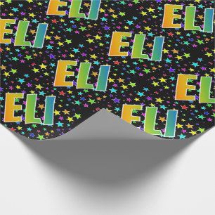 Rainbow First Namn ’ELI’ + Stars Presentpapper