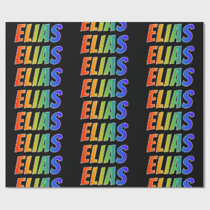 Rainbow First Namn ’ELIAS’; Roligt & färgstark Presentpapper