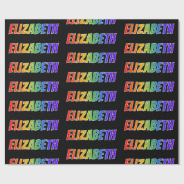 Rainbow First Namn ’ELIZABETH’; Roligt & färgstark Presentpapper