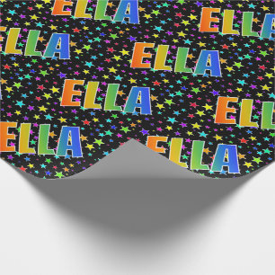 Rainbow First Namn ’ELLA’ + Stars Presentpapper